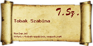 Tobak Szabina névjegykártya
